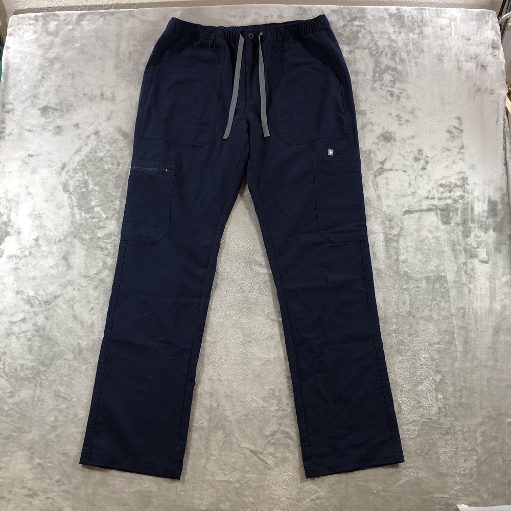 FIGS Scrub Pants Mens Medium Blue Technical Collection Cargo Drawstring TM3001